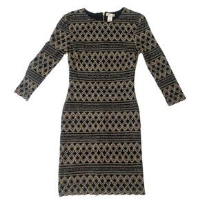 Cache midi gold/black dress Size XS